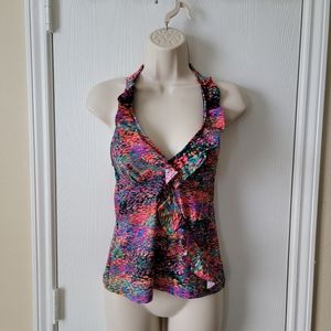 Spanx Ruffle Halter Tankini Top